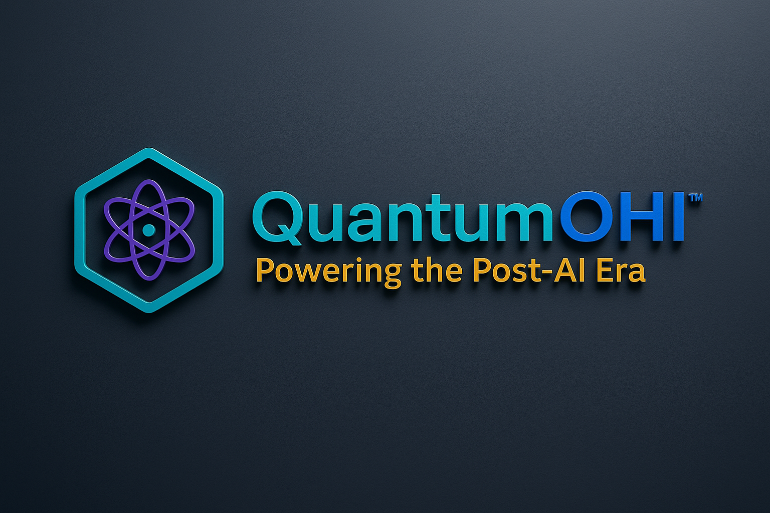 QuantumOHI™ Logo on Navy Wall