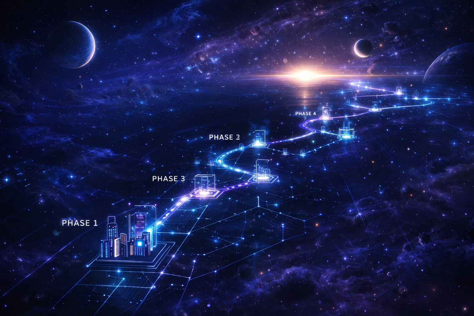 Futuristic roadmap through cosmic milestones