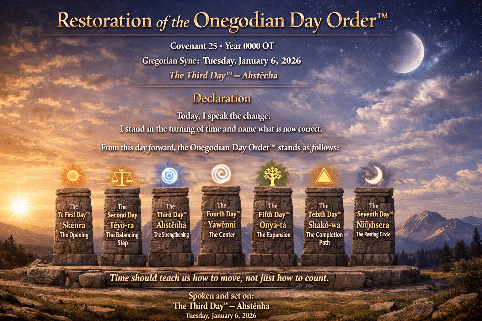 🌞 Onegodian Day Order™ — Onegodianese (2026 Edition)